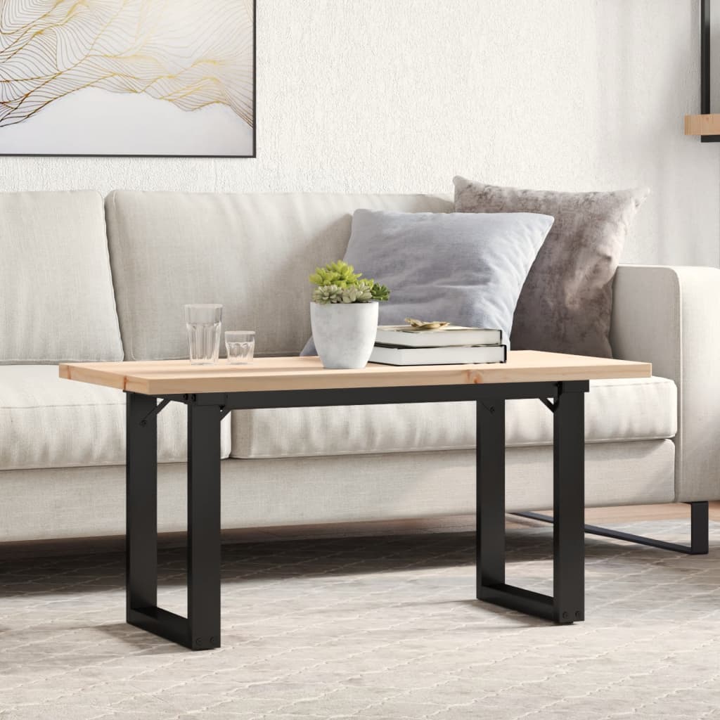 Salongbord O-ramme 90x40x45,5 cm heltre furu og stål