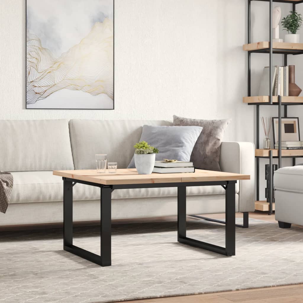 Salongbord O-ramme 90x90x45,5 cm heltre furu og stål