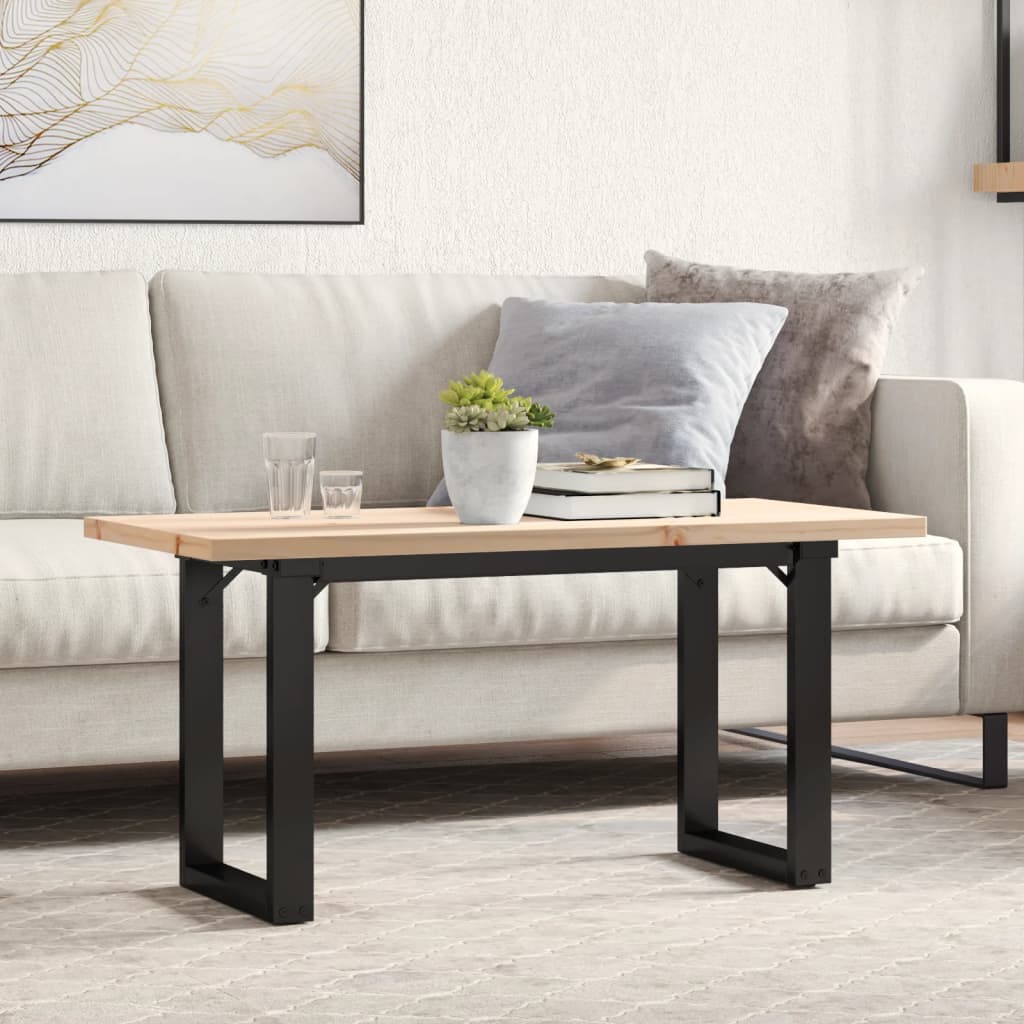 Salongbord O-ramme 100x50x45,5 cm heltre furu og stål