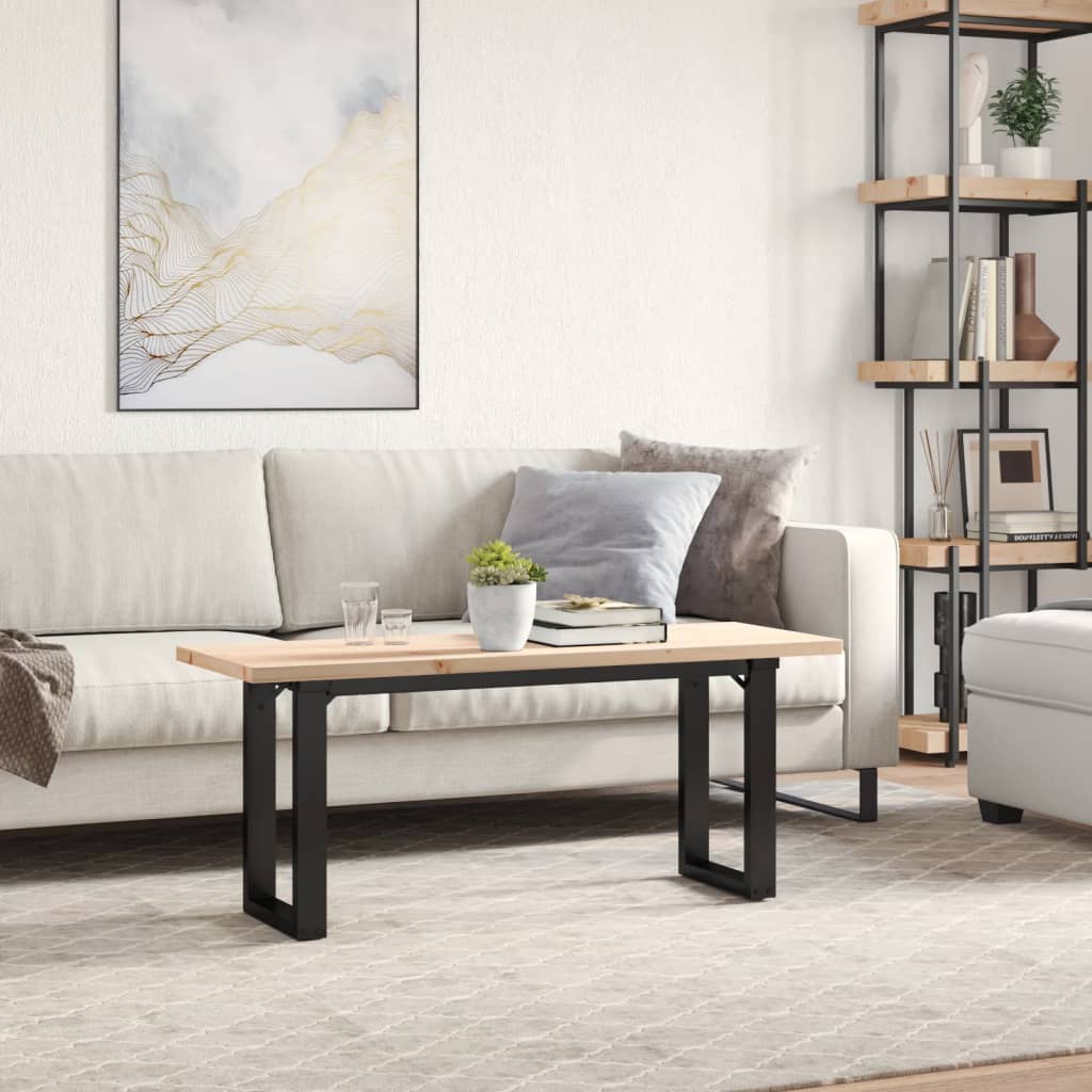 Salongbord O-ramme 110x40x45,5 cm heltre furu og stål