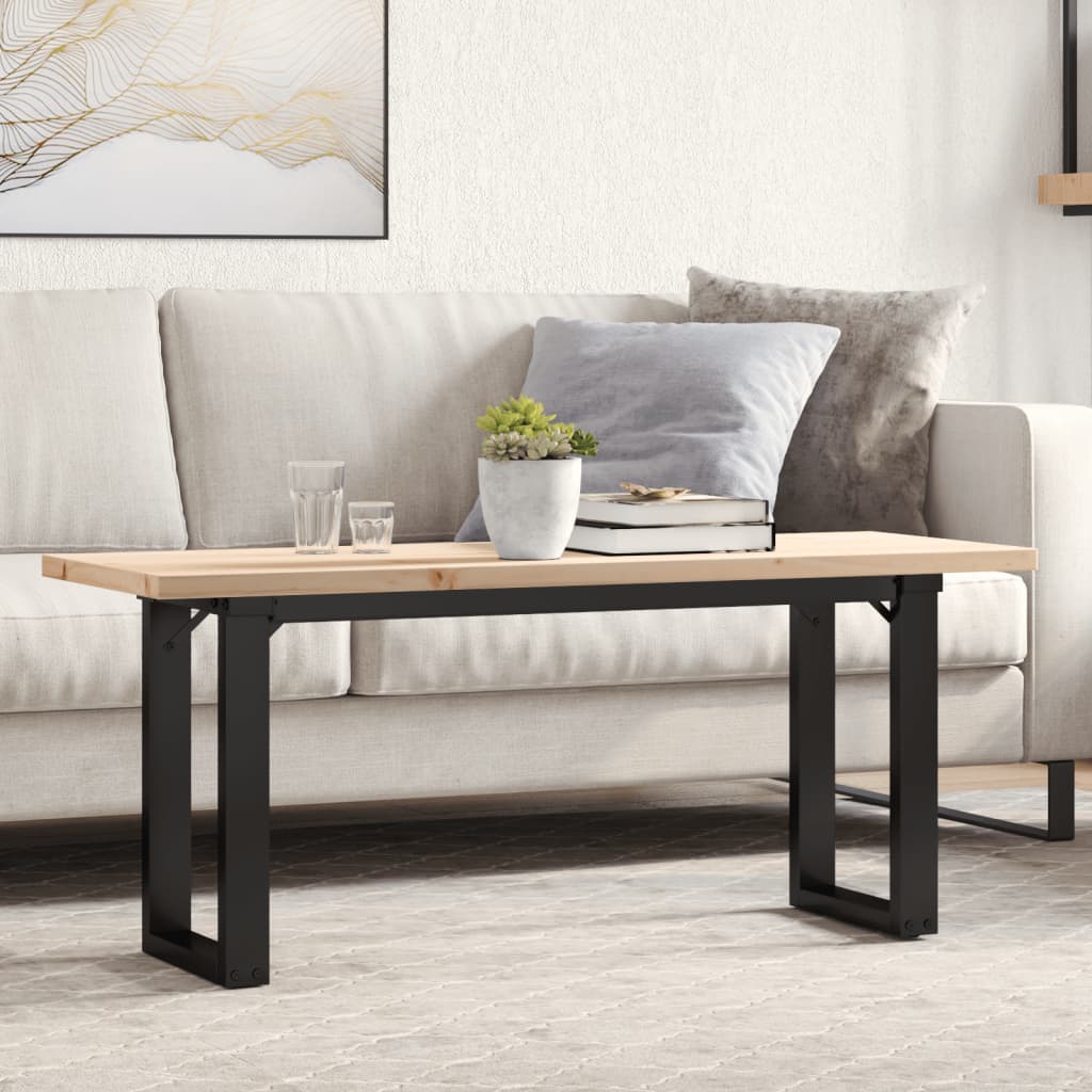 Salongbord O-ramme 110x40x45,5 cm heltre furu og stål