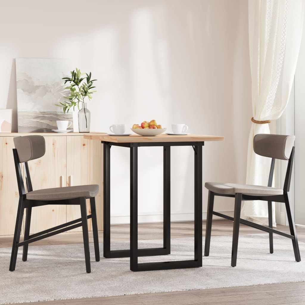 Spisebord O-ramme 60x60x75,5 cm heltre furu og stål