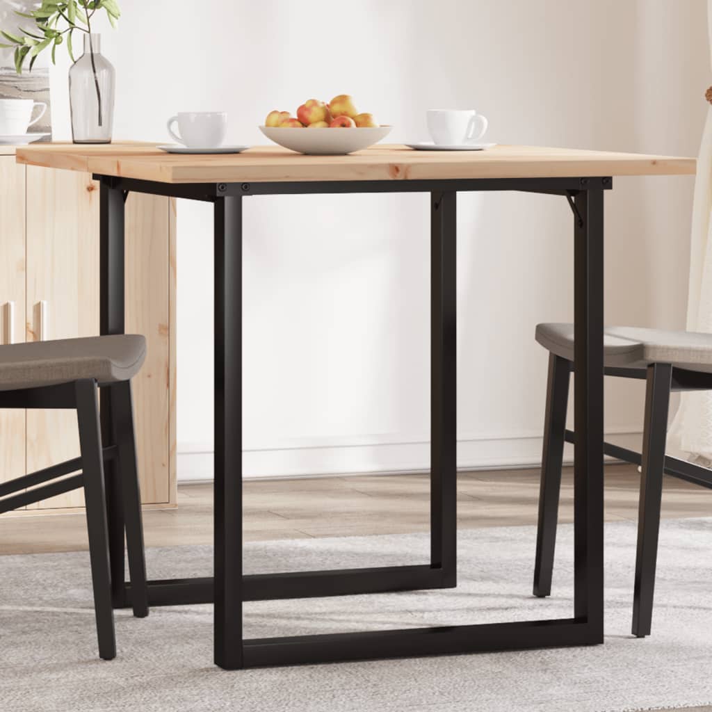 Spisebord O-ramme 80x80x75,5 cm heltre furu og stål