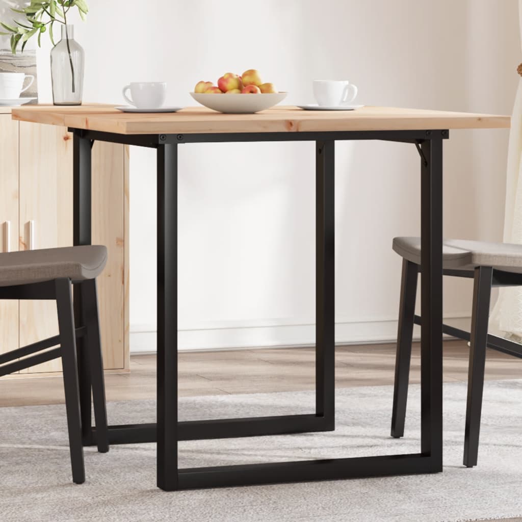 Spisebord O-ramme 90x90x75,5 cm heltre furu og stål