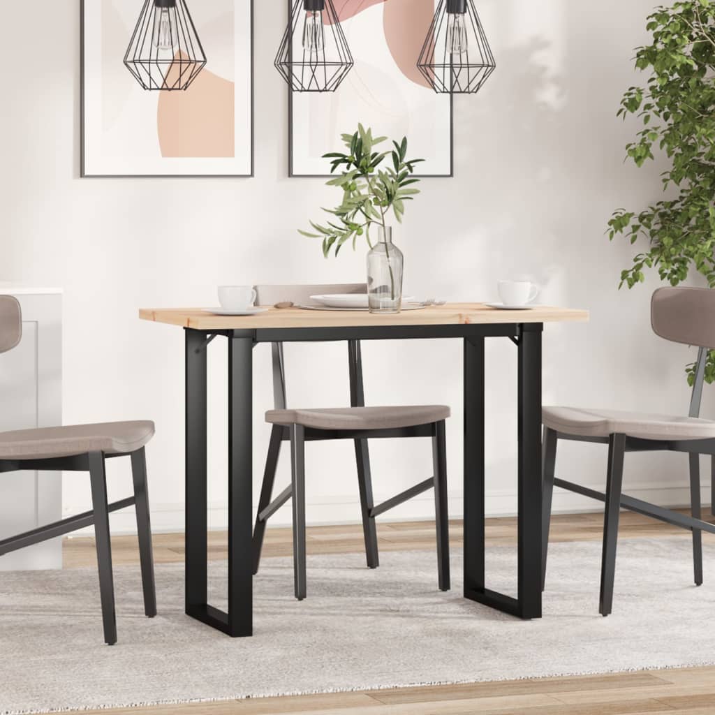 Spisebord O-ramme 100x50x75,5 cm heltre furu og stål