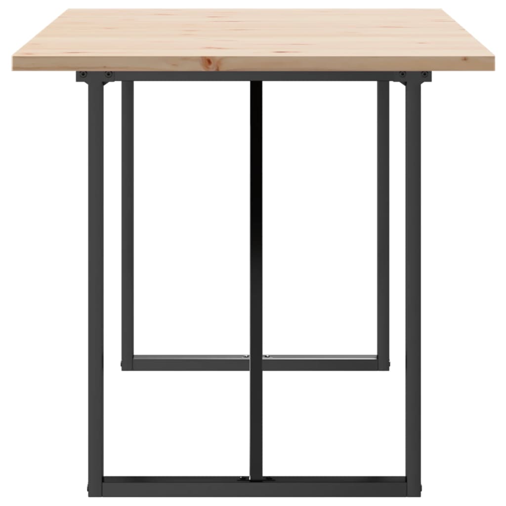 Spisebord O-ramme 140x80x75,5 cm heltre furu og stål