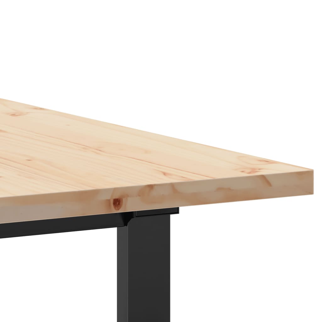 Spisebord O-ramme 140x80x75,5 cm heltre furu og stål