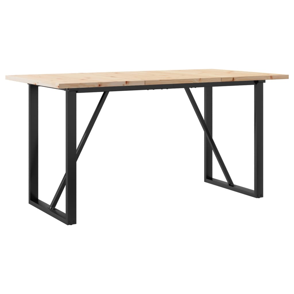 Spisebord O-ramme 160x80x75,5 cm heltre furu og stål