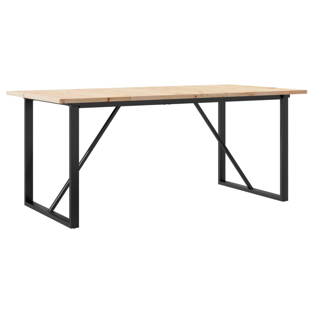 Spisebord O-ramme 180x90x75,5 cm heltre furu og stål