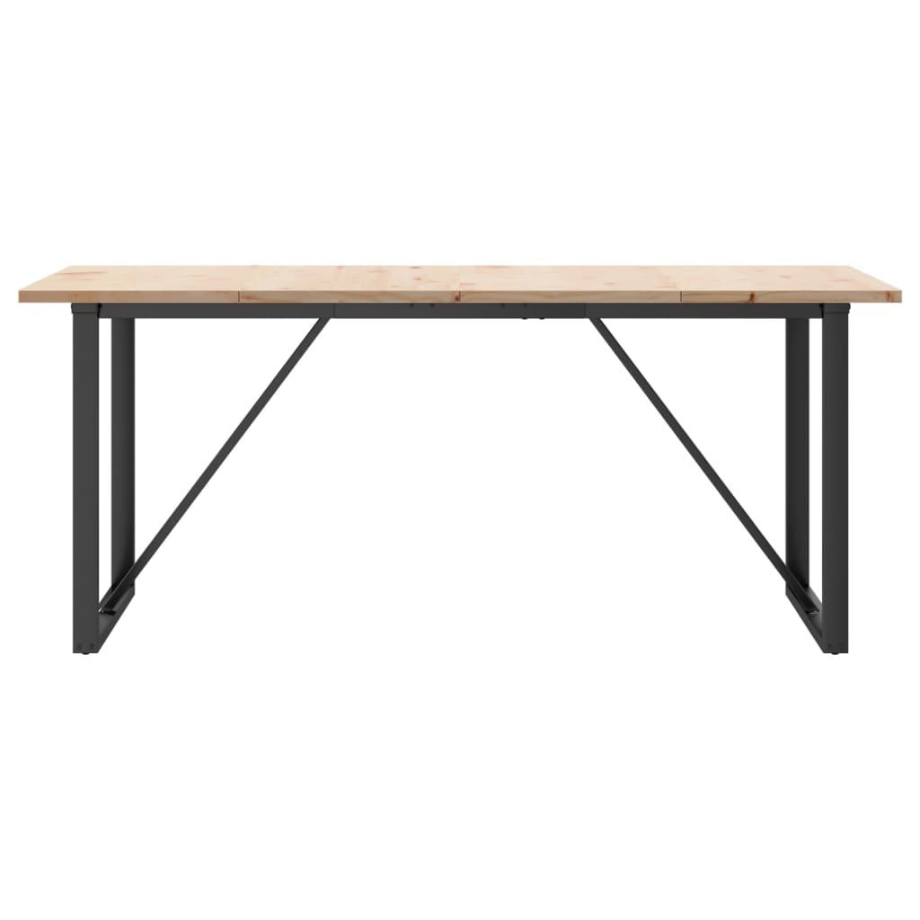 Spisebord O-ramme 180x90x75,5 cm heltre furu og stål