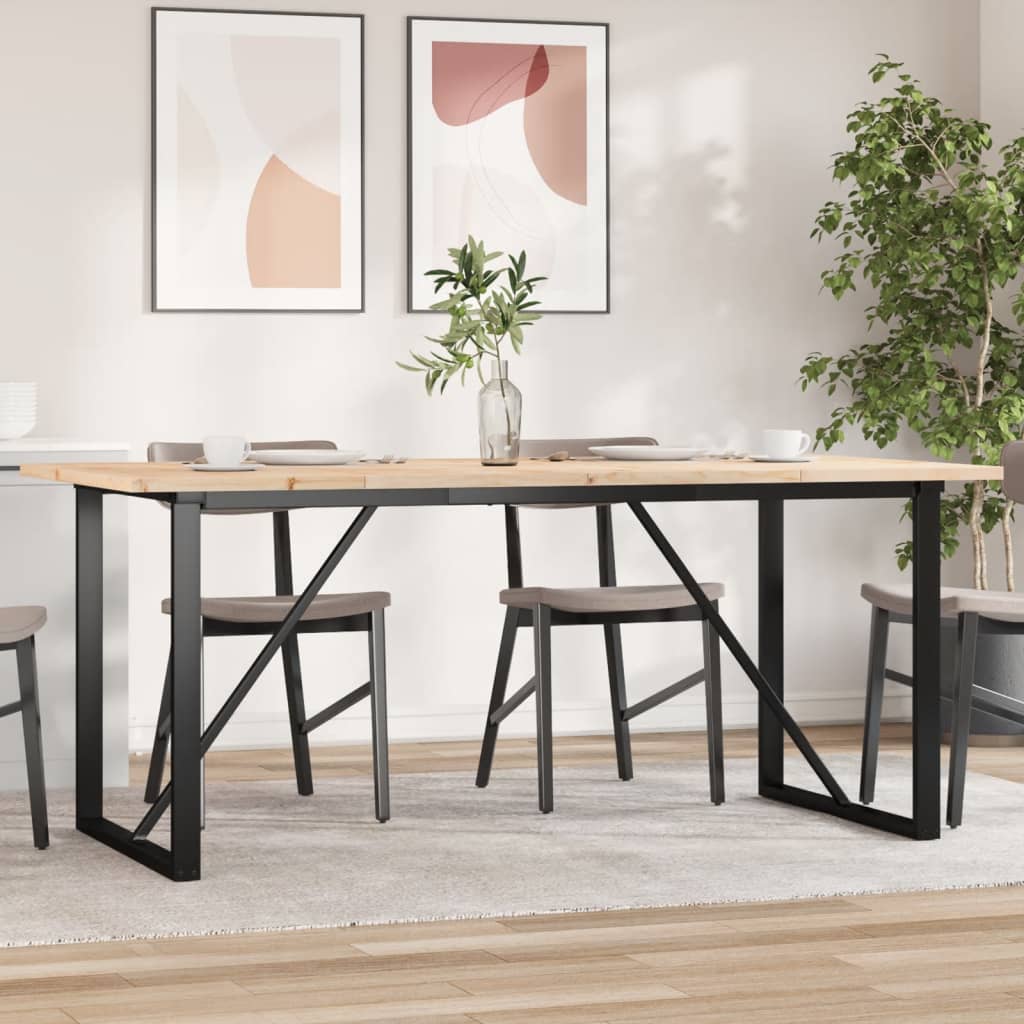 Spisebord O-ramme 180x90x75,5 cm heltre furu og stål