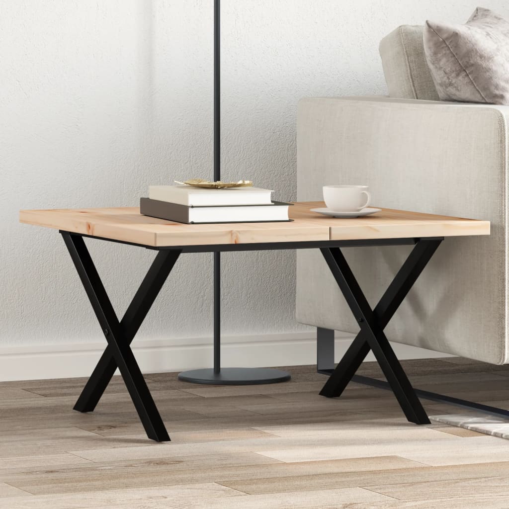 Salongbord X-ramme 60x60x40,5 cm heltre furu og stål