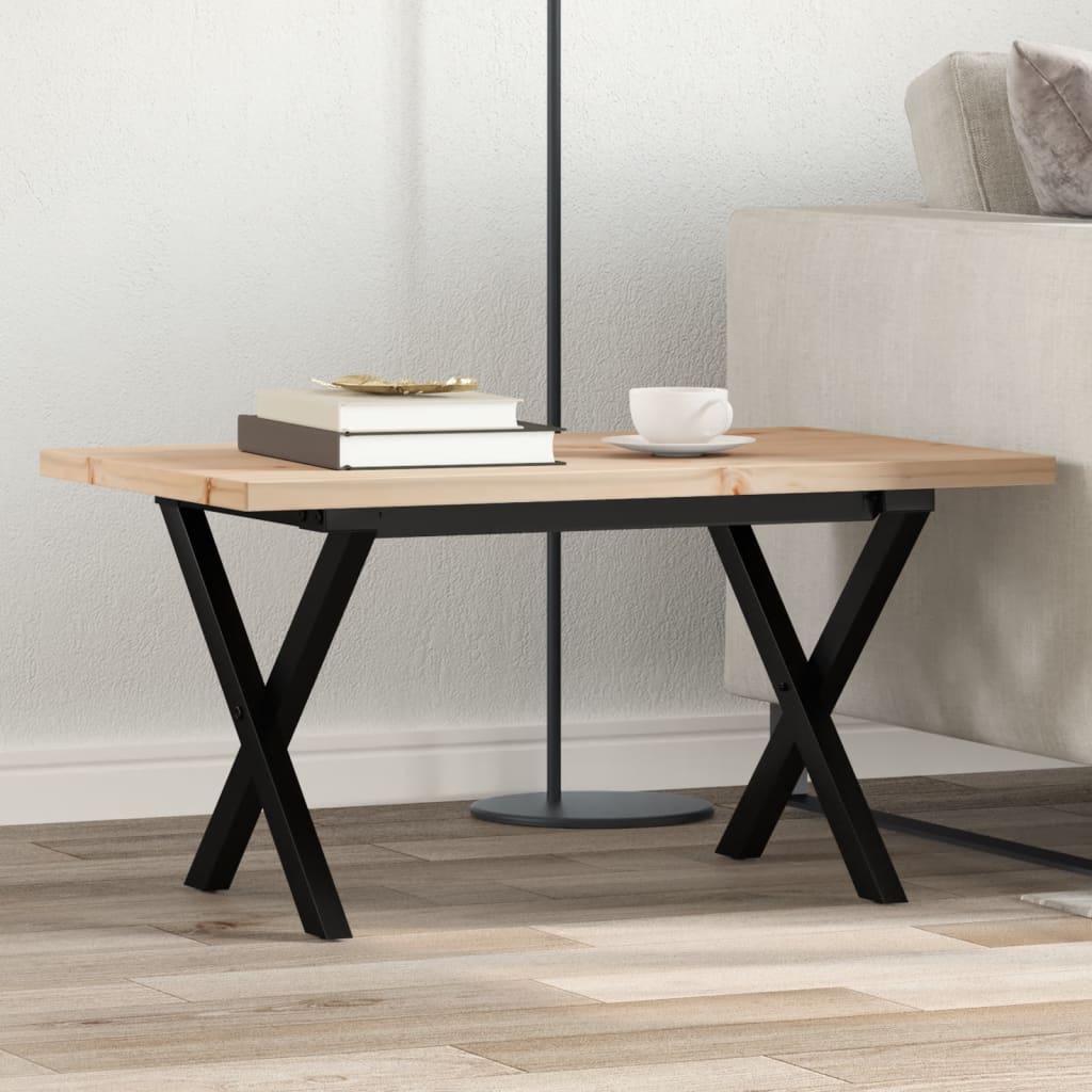 Salongbord X-ramme 80x50x40,5 cm heltre furu og stål