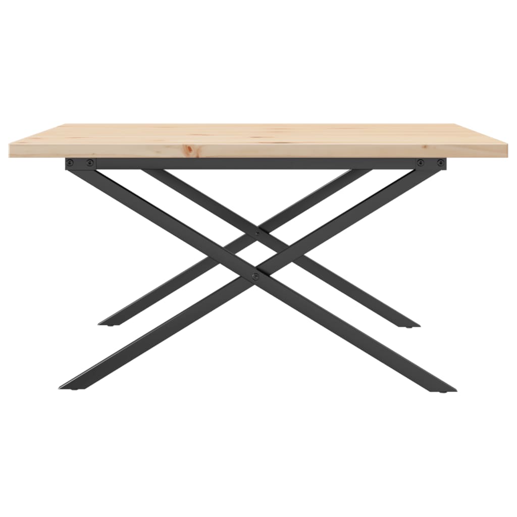 Salongbord X-ramme 80x80x45,5 cm heltre furu og stål vidaXL