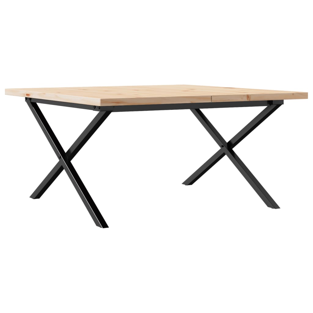 Salongbord X-ramme 80x80x45,5 cm heltre furu og stål vidaXL