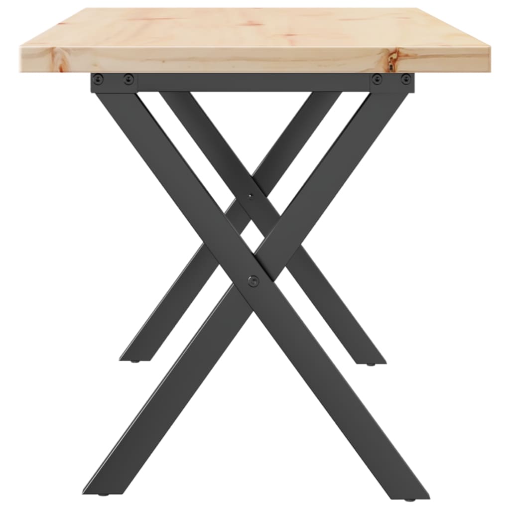 Salongbord X-ramme 90x40x45,5 cm heltre furu og stål