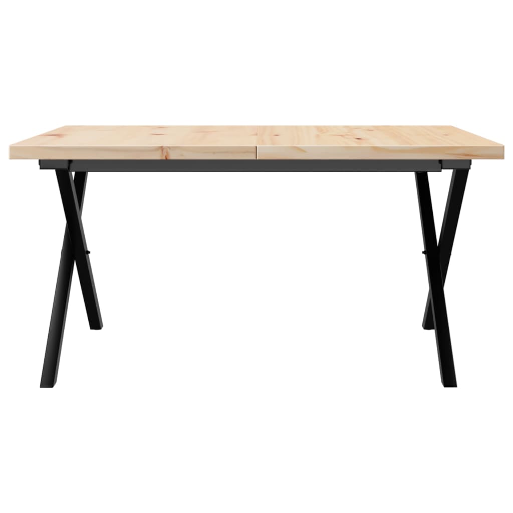 Salongbord X-ramme 90x90x45,5 cm heltre furu og stål