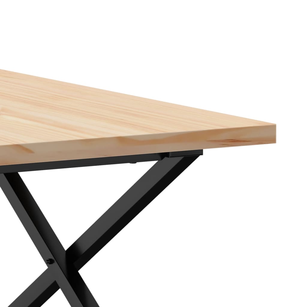 Salongbord X-ramme 90x90x45,5 cm heltre furu og stål