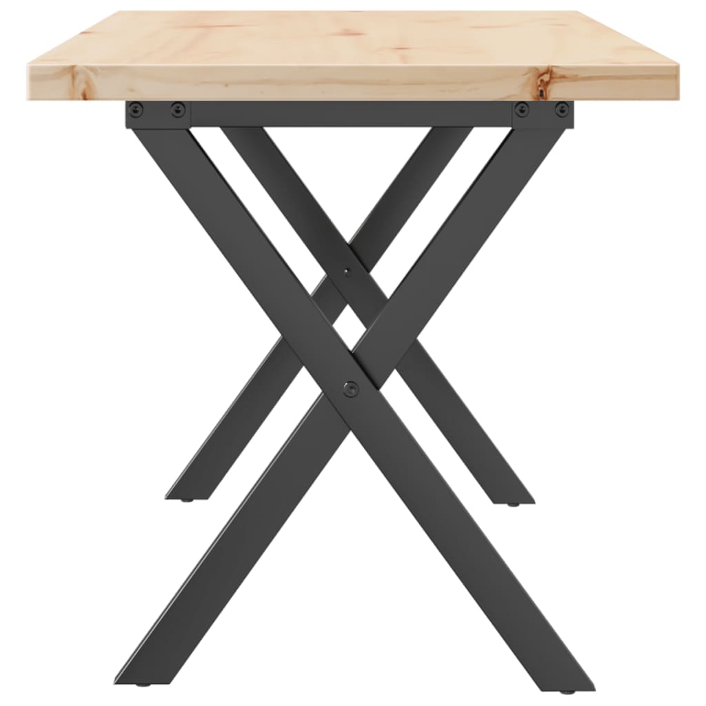 Salongbord X-ramme 100x50x45,5 cm heltre furu og stål