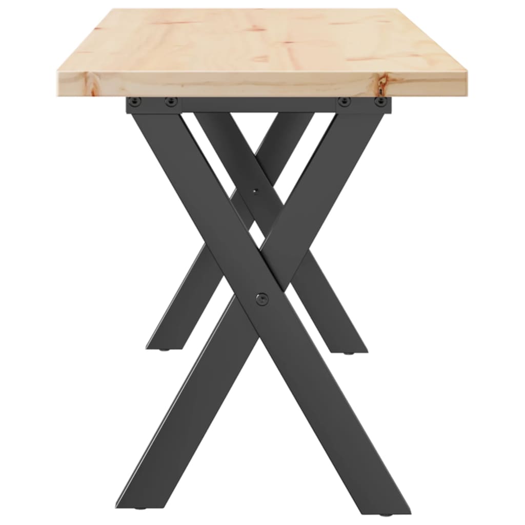 Salongbord X-ramme 110x40x45,5 cm heltre furu og stål