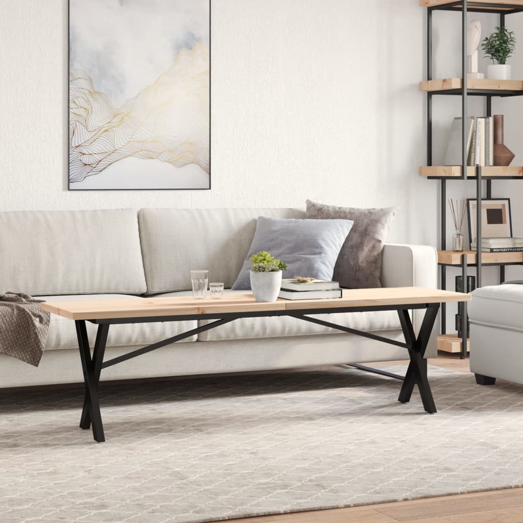 Salongbord X-ramme 160x40x45,5 cm heltre furu og stål