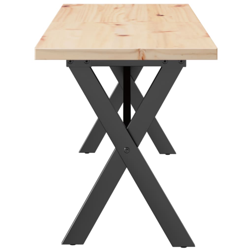 Salongbord X-ramme 160x40x45,5 cm heltre furu og stål