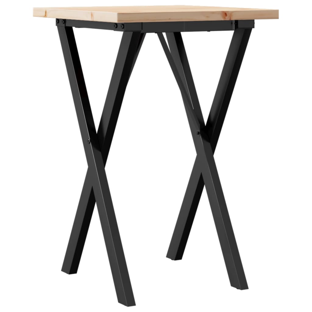 Spisebord X-ramme 50x50x75,5 cm heltre furu og stål