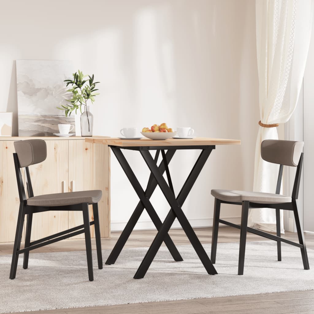 Spisebord X-ramme 60x60x75,5 cm heltre furu og stål