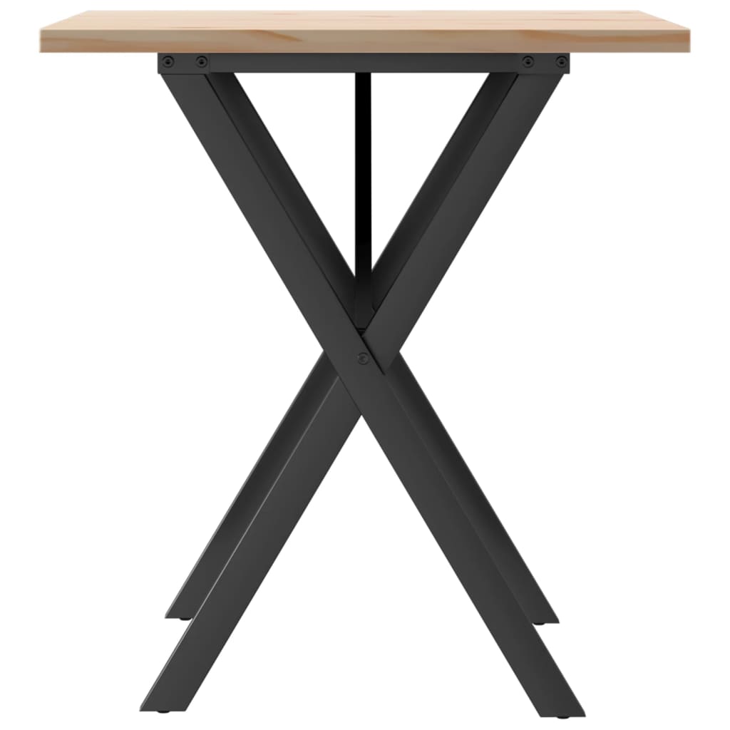 Spisebord X-ramme 60x60x75,5 cm heltre furu og stål
