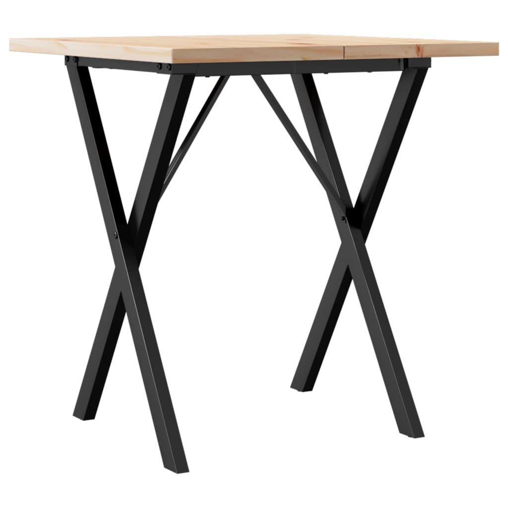 Spisebord X-ramme 60x60x75,5 cm heltre furu og stål
