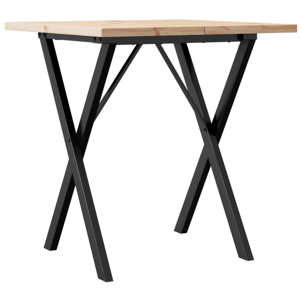 Spisebord X-ramme 70x70x75,5 cm heltre furu og stål