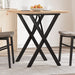 Spisebord X-ramme 70x70x75,5 cm heltre furu og stål