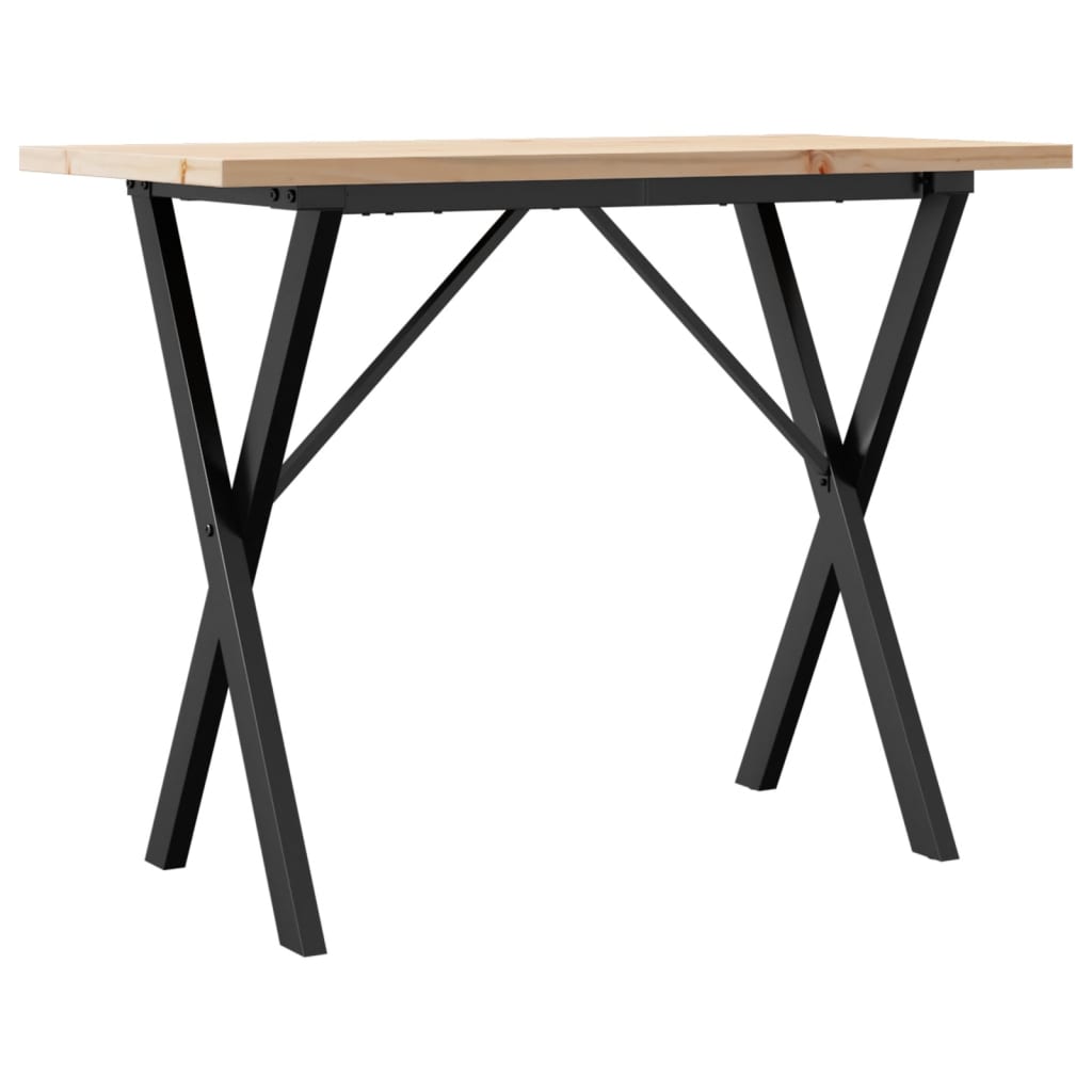 Spisebord X-ramme 100x50x75,5 cm heltre furu og stål