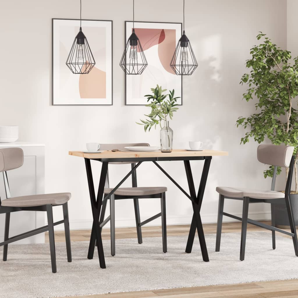 Spisebord X-ramme 100x50x75,5 cm heltre furu og stål
