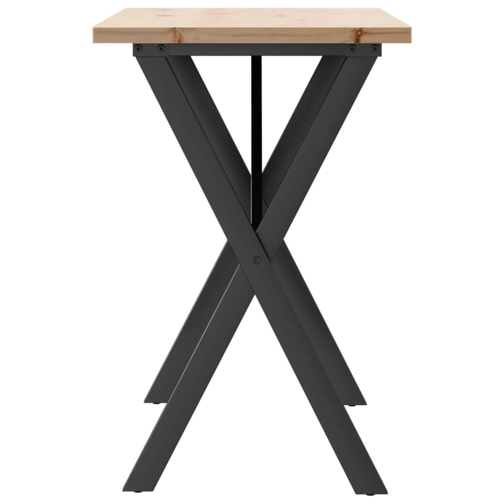 Spisebord X-ramme 100x50x75,5 cm heltre furu og stål