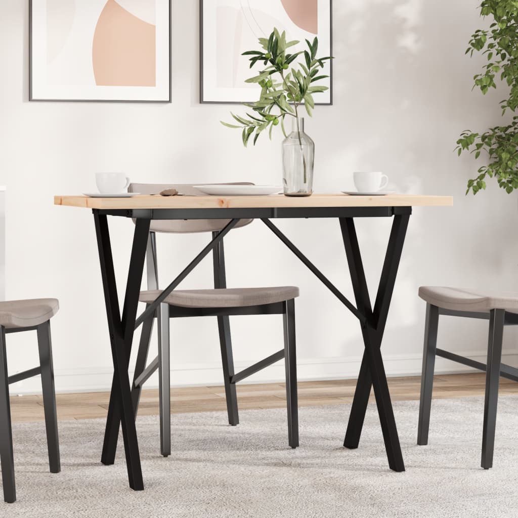Spisebord X-ramme 100x50x75,5 cm heltre furu og stål