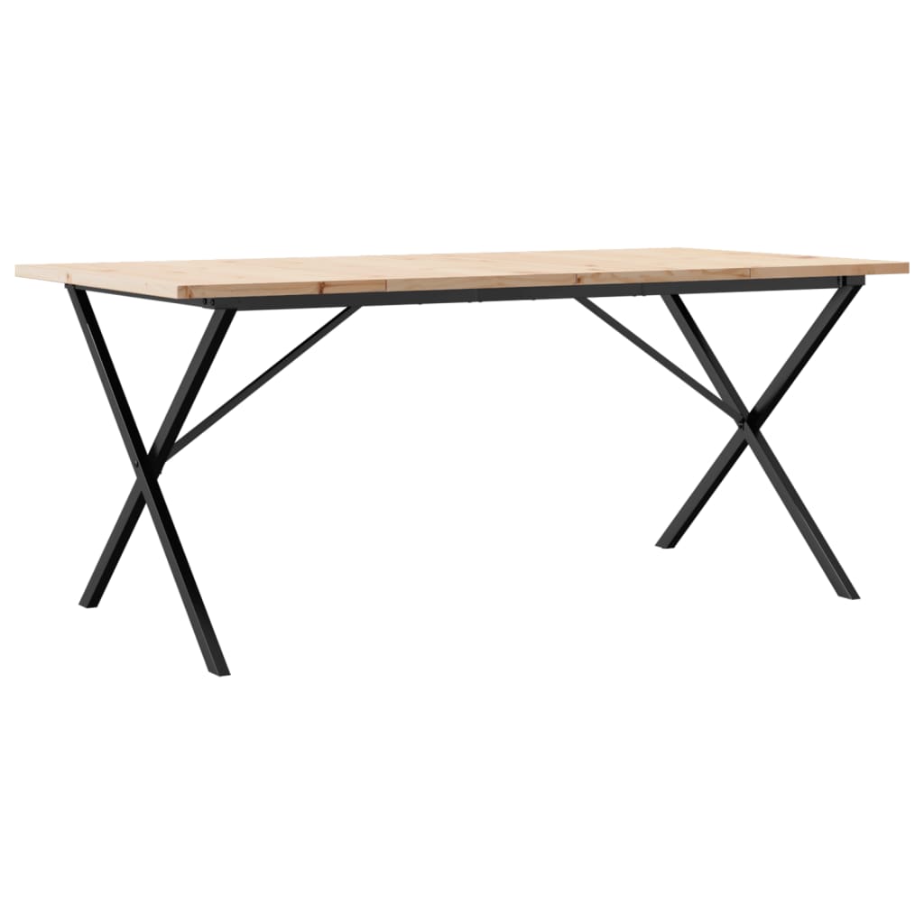 Spisebord X-ramme 180x90x75,5 cm heltre furu og stål