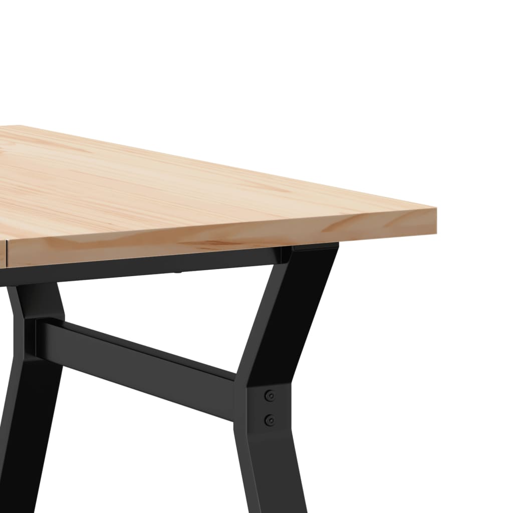 Salongbord Y-ramme 90x90x45,5 cm heltre furu og stål