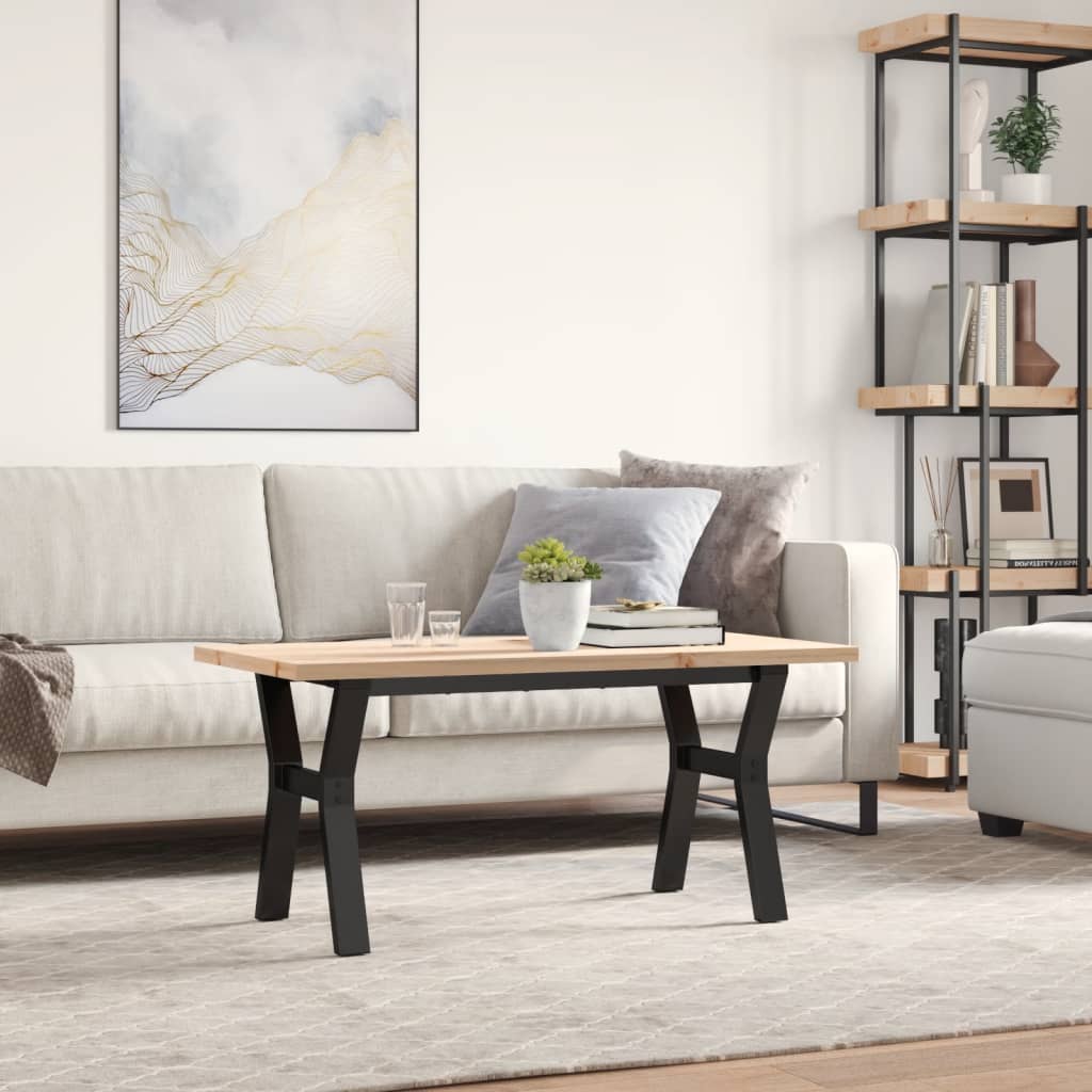 Salongbord Y-ramme 100x50x45,5 cm heltre furu og stål