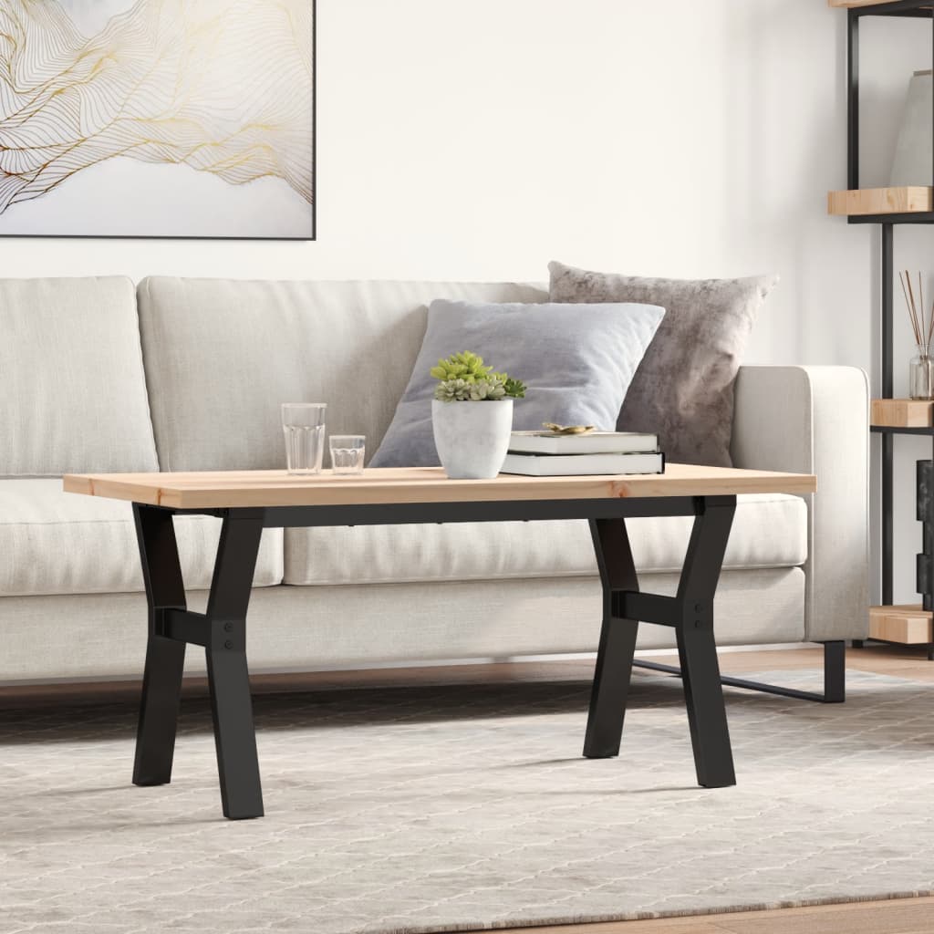 Salongbord Y-ramme 100x50x45,5 cm heltre furu og stål