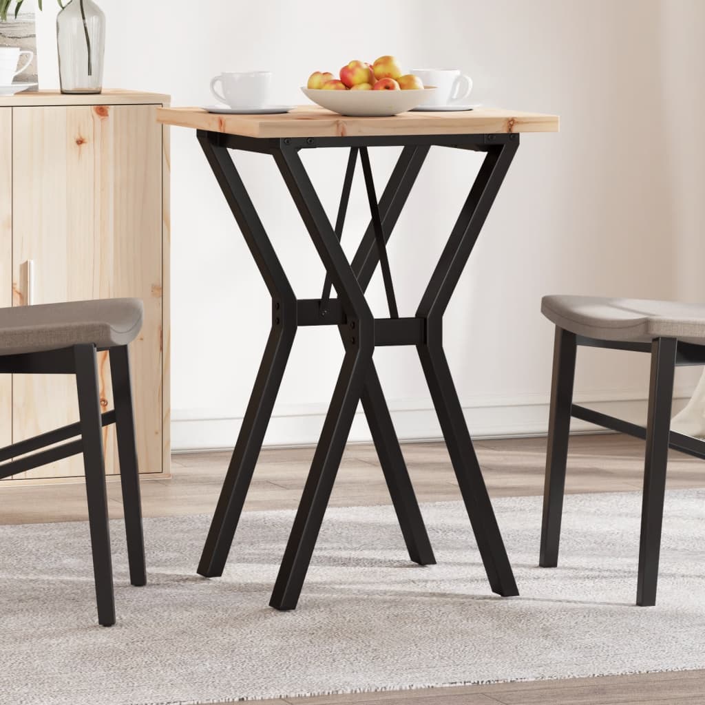 Spisebord Y-ramme 50x50x75,5 cm heltre furu og stål