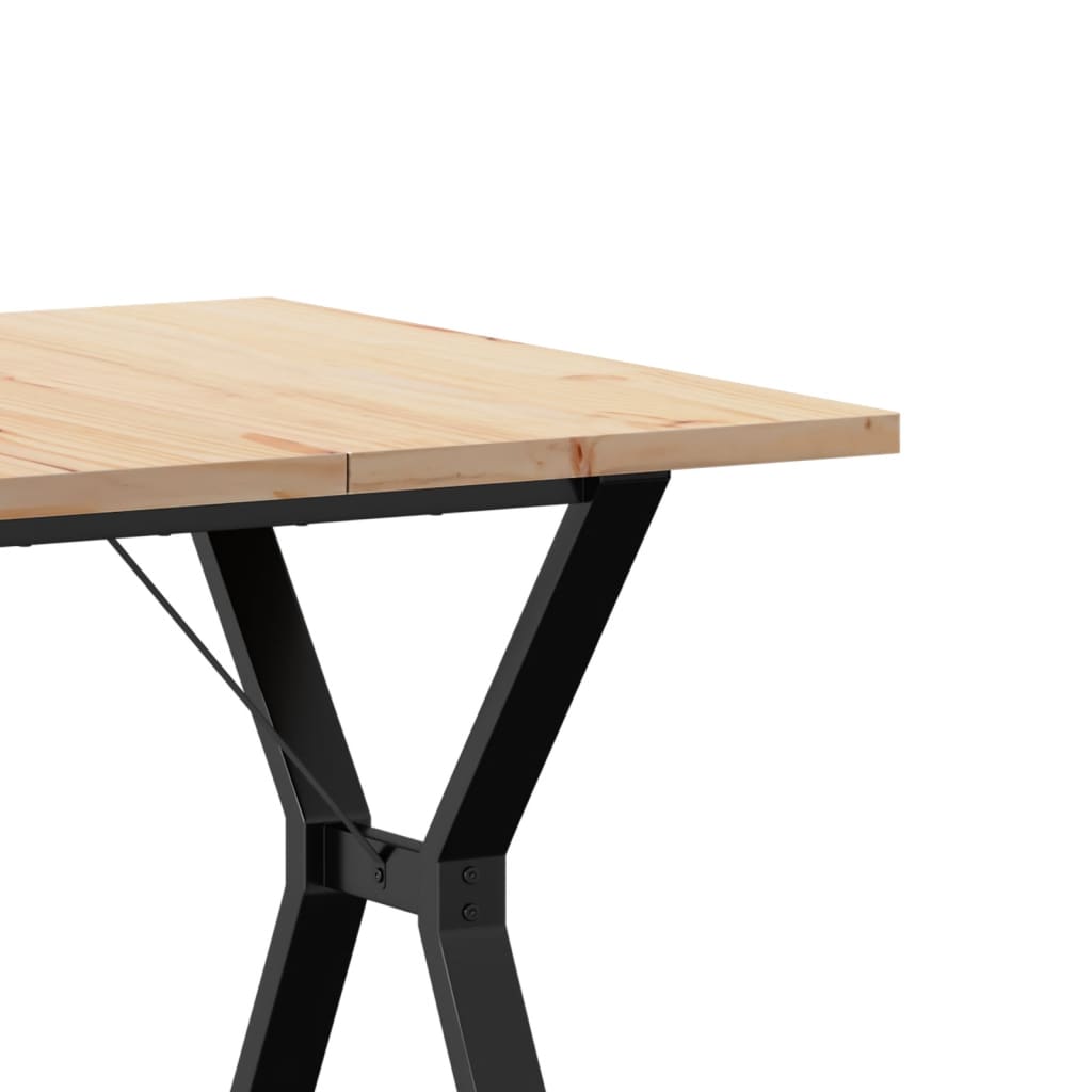 Spisebord Y-ramme 80x80x75,5 cm heltre furu og stål