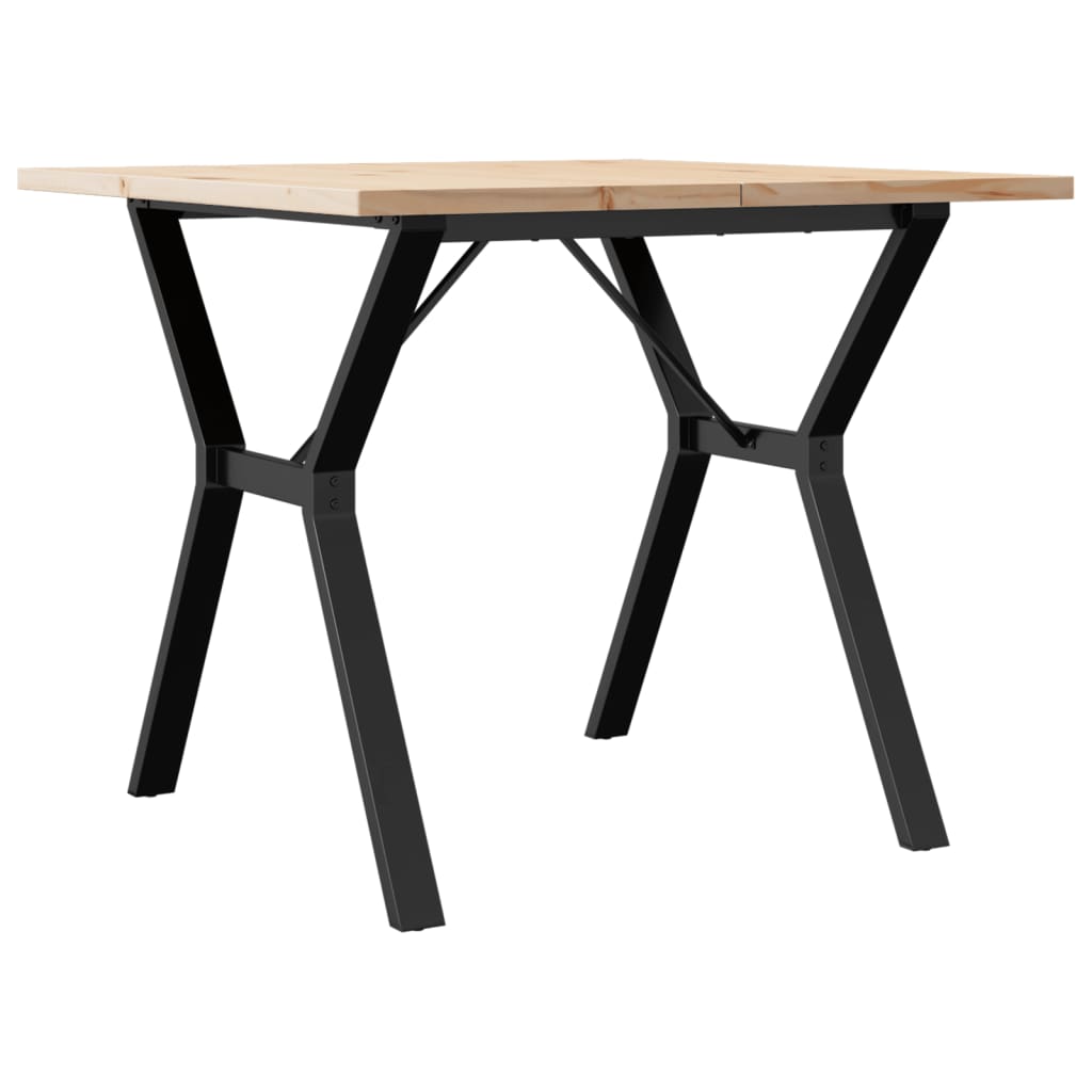 Spisebord Y-ramme 90x90x75,5 cm heltre furu og stål