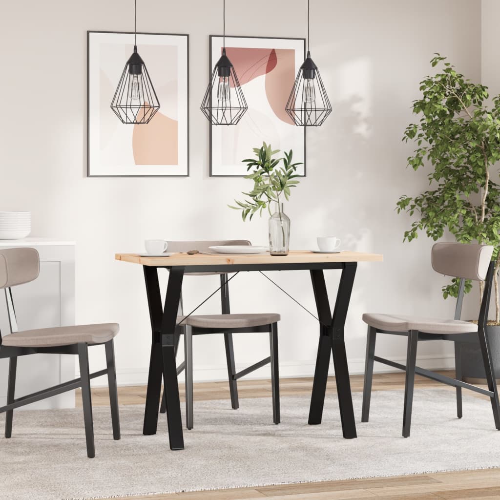 Spisebord Y-ramme 100x50x75,5 cm heltre furu og stål
