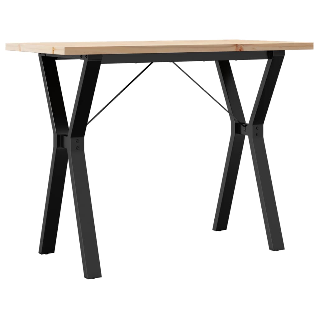 Spisebord Y-ramme 100x50x75,5 cm heltre furu og stål