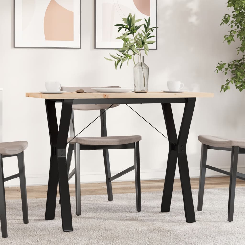 Spisebord Y-ramme 100x50x75,5 cm heltre furu og stål