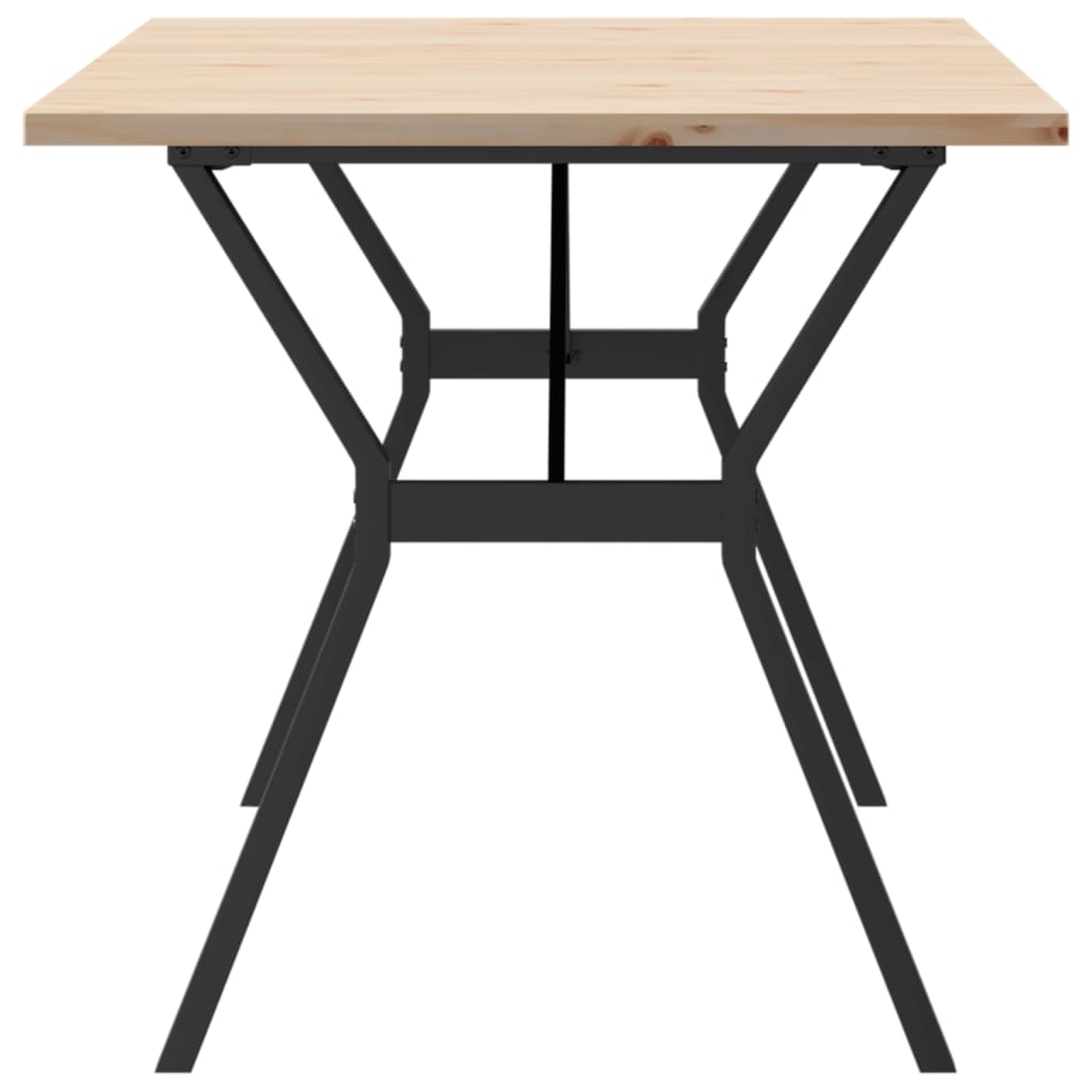 Spisebord Y-ramme 140x80x75,5 cm heltre furu og stål
