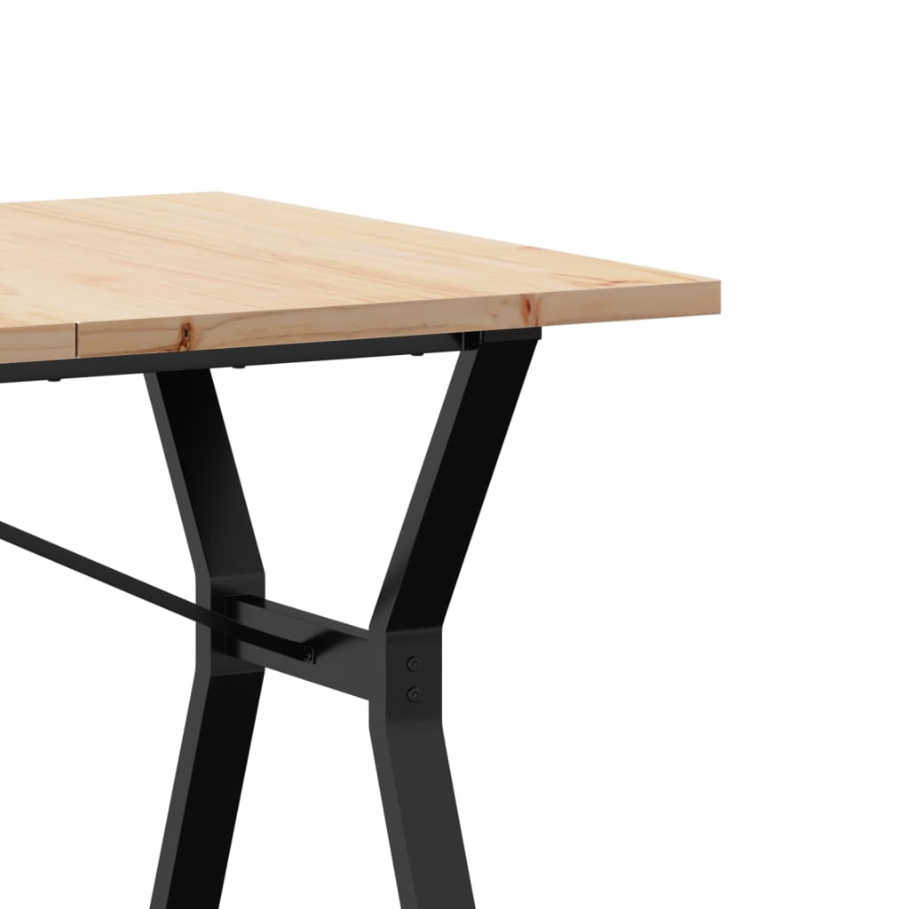 Spisebord Y-ramme 160x80x75,5 cm heltre furu og stål