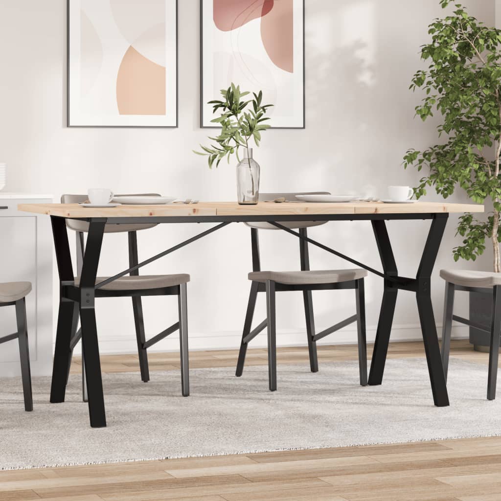 Spisebord Y-ramme 160x80x75,5 cm heltre furu og stål