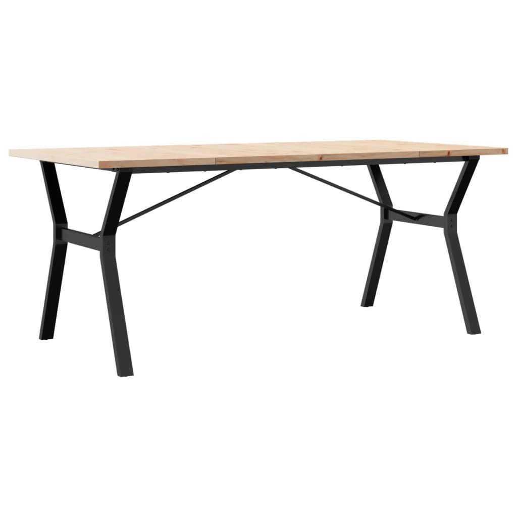 Spisebord Y-ramme 180x90x75,5 cm heltre furu og stål